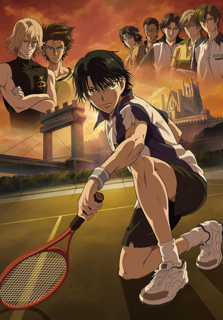 AI Art Generator: Anime sporty girl playing tennis in a beautiful scenery